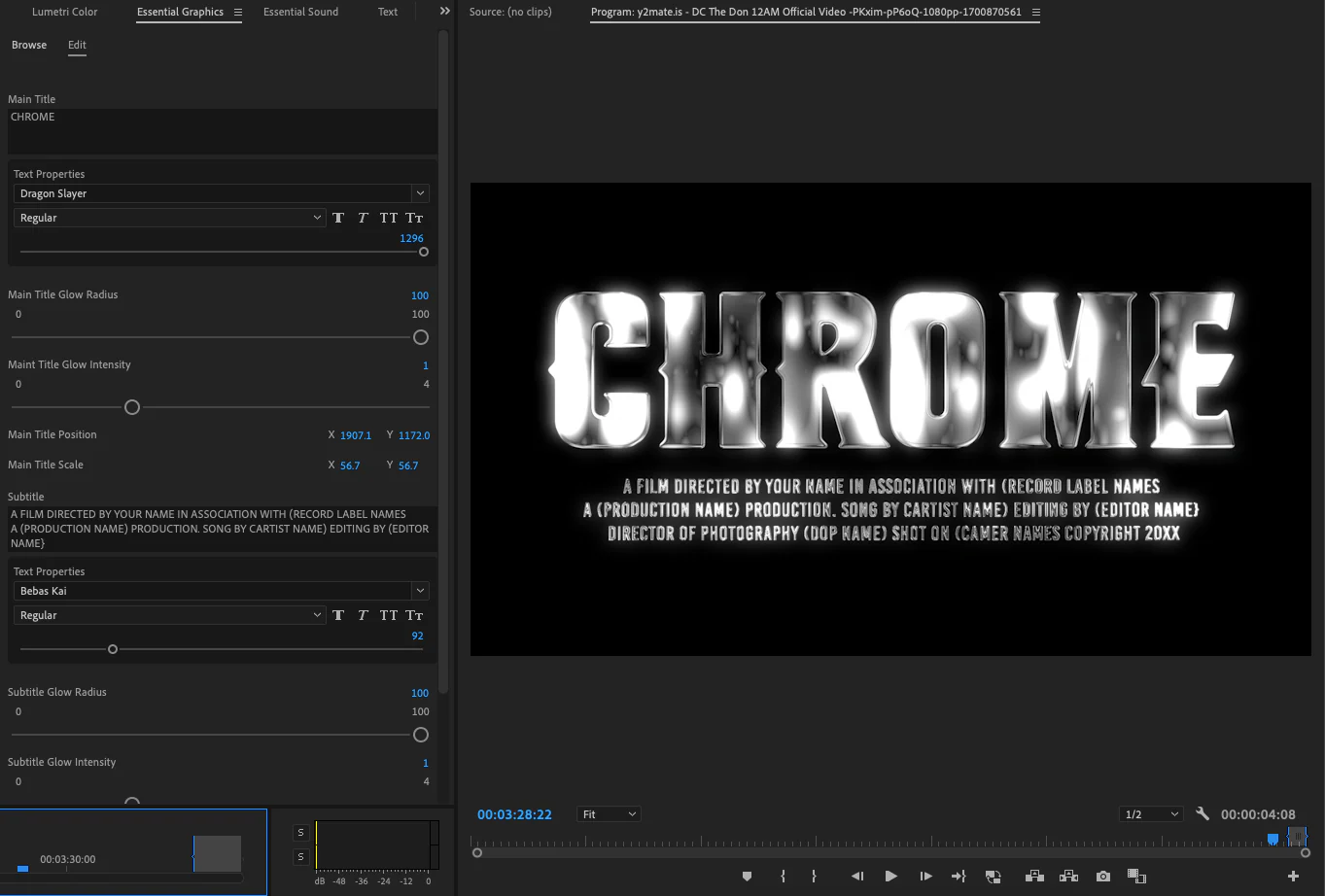30 Glowing Neon Chrome Title Card MOGRT Templates - Image 4