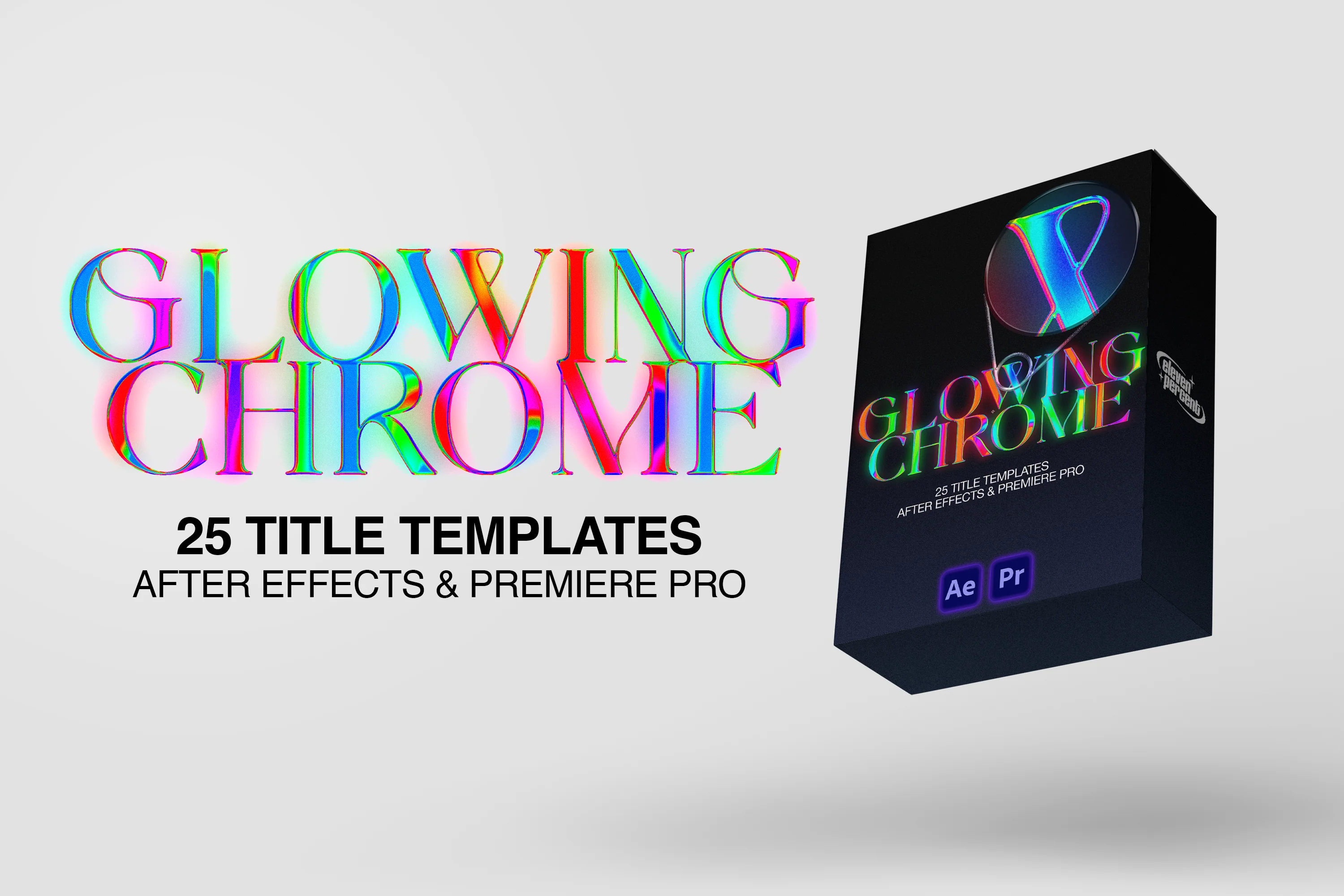 30 Glowing Neon Chrome Title Card MOGRT Templates - Image 6